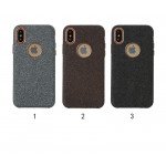 Wholesale iPhone X (Ten) Wool Style Armor Hybrid Case (Black)